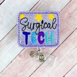 Surgical Tech Badge Reel, Surgical Nurse Badge Reel, Surgery Tech Badge Holder, Surgeon Badge Clip, Badge Buddy, Hospital Badge