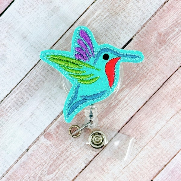 Hummingbird Badge Reel, Bird Badge Reel, Nurse ID Holder, Nurse Lanyard, Retractable ID Badge Holder, Badge Pull, Coworker Gift, ID Clip