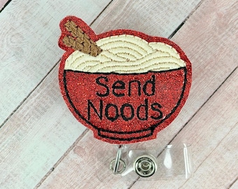 Portatarjetas retráctil para credenciales de ramen Send Noods, portatarjetas de identificación de enfermera, clip retráctil para credenciales, adorno para credenciales seguro para resonancia magnética, credenciales intercambiables