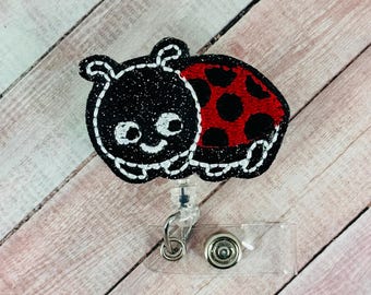 Ladybug Badge Reel, Nurse ID Holder, Spring Lanyard, Retractable Lanyard, Interchangeable Badge Buddy, ID Clip, Coworker Gifts