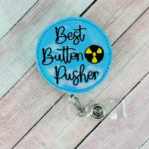 Best Button Pusher Badge Reel, Radiologist ID Badge Holder, Radiology Nurse ID Badge Holder, XRay Badge Reel, Skeleton Badge Clip
