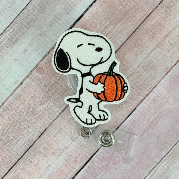 Fall Dog Badge Reel, Name Tag Holder, Funny Nurse ID Badge, Teacher Lanyard, Retractable Badge Clip, Badge Topper, Interchangeable Badge
