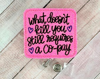 Funny Nurse Badge Reel, Medical ID Badge Holder, Retractable ID Badge Clip, Coworker Gift, Badge Buddy Topper, Interchangeable Badge