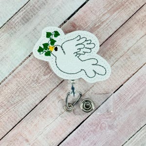 Dove Badge Reel Badge Reel, Bird Badge Holder, Nurse ID Badge, Teacher Lanyard, Retractable Badge Clip, Badge Topper, Coworker Gift