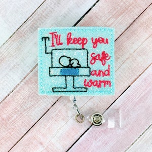 I&#39;ll Keep You Safe-badgehaspel, NICU-badgehouder, neonatale ID-badgeclip, badge verpleegkundige arbeid, cadeau voor verpleegkundigen, cadeaus voor artsen, babybadge