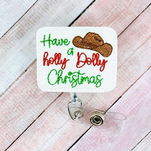 Holly Dolly Weihnachten Abzeichen Reel, Krankenschwester Ausweishalter, Krankenschwester Weihnachten Abzeichen Reel, Krankenhaus Schlüsselband, Mitarbeiter Geschenk, Badge Buddy