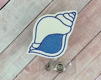 Seashell Badge Reel, Summer Badge Holder, Nurse Badge Reel, Teacher Lanyard, Retractable ID Badge Clip, Medical Badge Reel, Nurse Gifts