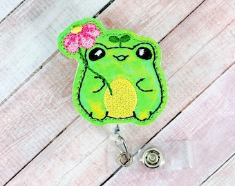 Porta badge a forma di rana kawaii, porta badge a molla, porta badge retrattile, porta badge per infermieri, porta badge estivo, cordino per insegnanti, badge per infermieri
