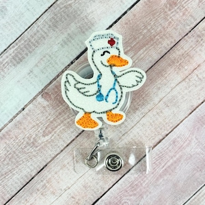 RN Goose Badge Holder, Silly Goose Badge Reel, Funny Badge Holder, Nurse ID Badge, Badge Topper, Coworker Gift, Interchangeable Badge Topper