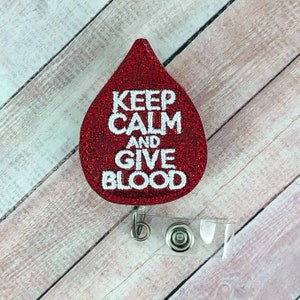 IV Heart Badge Reel - IV Badge - Felt Badge Reel - Cute Badge Clip - Retractable ID Badge Holder - Badge Pull - Lanyard - Give Blood Badge
