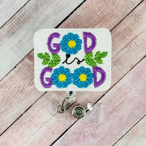 God Is Good Badge Reel, Spring Badge Holder, Nurse ID Badge Holder, Retractable Badge Clip, Swappable Badge Holder, Coworker Gift, Lanyard
