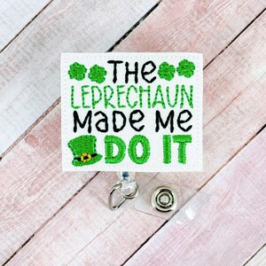 Leprechaun Badge Reel, Saint Patrick&#39;s Day Badge Reel, St. Patrick&#39;s Day Badge, Nurse Badge Reel, Retractable ID Badge Holder, ID Badge