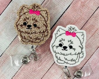 Pomeranian Badge Reel, Dog Badge Clip, Puppy ID Badge, Nurse Badge Reel, Teacher Lanyard, Coworker Gift, Cute Badge Buddy