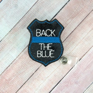 Back The Blue Badge Reel, Nurse Badge Reel, Police Gifts, ID Badge Clip,Retractable Badge Holder, Teacher Lanyard, Gifts for Nurses