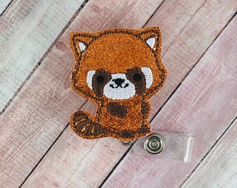 Red Panda Badge Reel, Retractable ID Badge Holder, Nurse Badge Reel, Teacher Lanyard, Nursing Badge Reel, Name Badge Holder, RN Gift, SLP