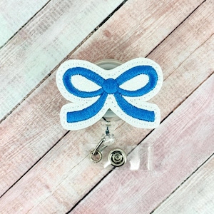 Kokette blaue Schleife Ausweisrolle, Krankenschwester Ausweisrolle, hübsche Ausweisrolle, einziehbare ID Ausweisrolle, Ausweisrolle Topper