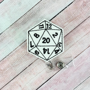 Dice Badge Reel, Nurse ID Badge Holder, Lanyard, Retractable ID Badge, Teacher Badge Reel, Interchangeable Badge Topper