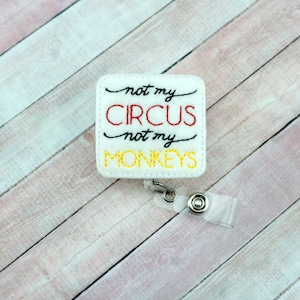 Circus Badge Reel, Retractable ID Badge Holder, Funny ID Badge, Funny Lanyard, Gift for Doctors, ID Reel for Nurse, Coworker Gifts
