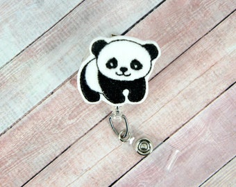 Panda Badge Reel- Nurse Gift  - Panda Lover - Retractable ID Badge Holder - Badge Pull