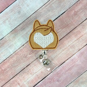Corgi Badge Reel, Dog Badge Holder, Nurse Badge Reel, Teacher Badge Reel, Retractable ID Badge Holder, Nurse Gift, ID Holder, Badge Clip