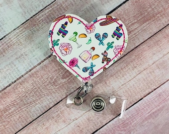 Mexican Fiesta Badge Reel, Taco Badge, Cinco De Mayo Badge, ID Badge Holder, Nurse Badge Reel, Teacher Lanyard, Badge Buddy