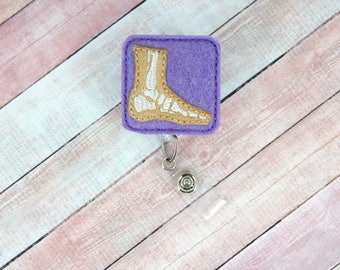 Podiatry Badge Reel - Foot Doctor Badge Reel - Surgeon Badge Reel - Feltie Badge Reel- Retractable ID Badge Holder - Badge Pull