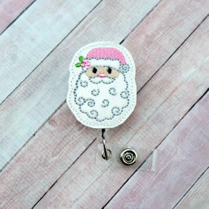 Bobine d&#39;insigne du Père Noël - Insigne de Noël - Porte-insigne - Bobine d&#39;insigne d&#39;identification - Porte-insigne rétractable - Insigne à tirer - Insigne de Noël - Longe - RN