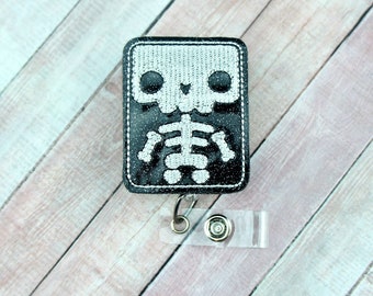 Skeleton X-Ray Badge Reel, Radiology Badge Holder, XRay Tech Badge Reel, ID Badge Holder, Badge Pull, Nurse Badge Reel, Radiologist Badge