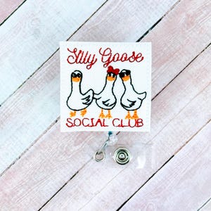 Funny Silly Goose Badge Reel, Nurse ID Holder, Nurse ID Badge, Teacher Lanyard, Retractable Badge Clip, Badge Buddy , Coworker Gift