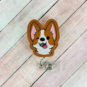 Corgi Badge Reel, Nurse Badge Reel, Retractable ID Badge Holder, Nurse Gifts, Teacher Lanyard, Dog Gifts, Badge Clip, Name ID Holder