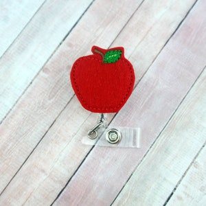 Bobine de badge Apple - Porte-badge - Bobine de badge de nutrition - Cadeau d'enseignant - Cadeau d'infirmière - Porte-badge rétractable - Porte-badge - Porte-badge