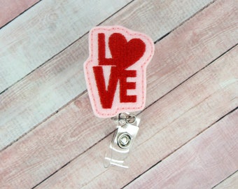 Love Badge Reel - Pretty Badge Reel -Valentine's Day Badge - Lanyard - Nurse Gift -Teacher Badge Reel - Retractable ID Badge Holder