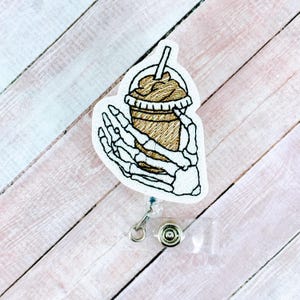 Skeleton Coffee Badge Reel, Radiologist ID Badge Holder, Radiology Nurse ID Badge Holder, Hospital Badge, MRI Safe Badge Topper