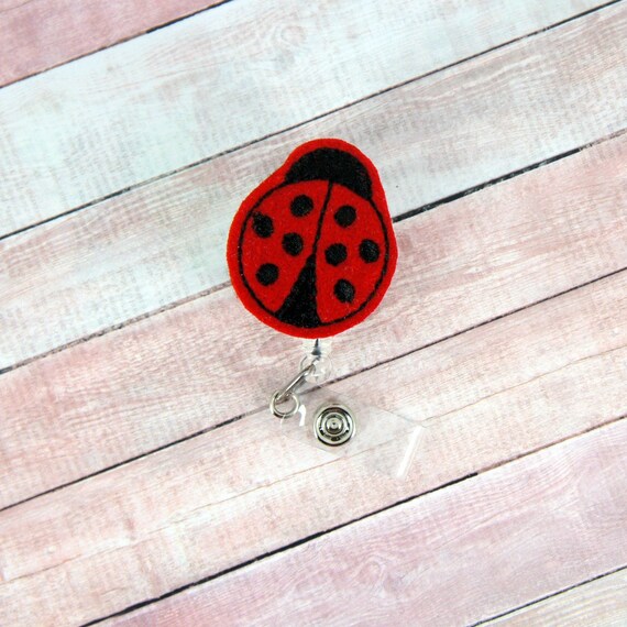 Ladybug Red Badge Reel - 34 Inch Retractable ID Holder For Nurses & Office Workers