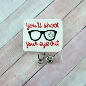 You&#39;ll Shoot Your Eye Out Badge Reel - Christmas Badge Reel - Badge Reel - Lanyard - Nurse Gift - Teacher Badge Reel - ID Badge Holder