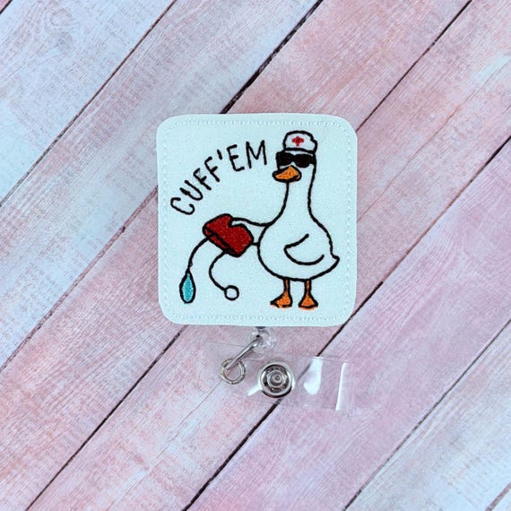 Silly Goose Nurse Badge Reel – Funny Cute Nurse Badge Holder, Retractable ID Reel, Medical Gift for Healthcare Workers