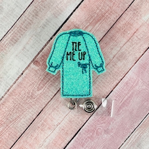 Tie Me Up Badge Reel, Surgeon Badge Reel, Nurse Badge Holder, Surgical Tech Badge Holder, Surgery Badge Clip, Badge Buddy, Hospital Badge