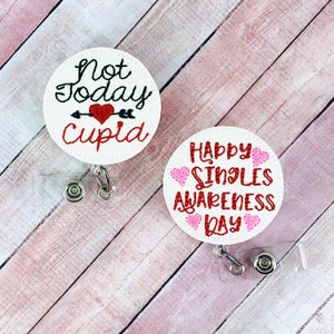 Funny Valentines Day Badge Reel, Badge Holder, Retractable Badge Holder, ID Holder, Nurse Badge, Lanyard, Teacher Badge Reel, Cute Badge