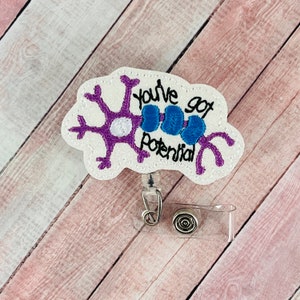 Neuron Badge Reel, Potential Badge Holder, Nurse ID Badge Reel, Retractable Badge Clip, RN Badge Reel, Doctor Badge Reel, Coworker Gift