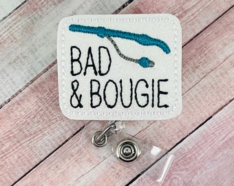 Bad and Bougie Badge Reel, Anesthesia Badge Holder, CRNA Badge Clip, Coworker Gift, Funny Nurse Anesthetist Badge Reel,  ID Holder