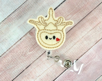 Vertebrae Badge Reel, Organ Badge, Felt Badge Reel, Orthopedic Badge Reel, Retractable ID Badge Holder, Badge Pull, Badge Buddy