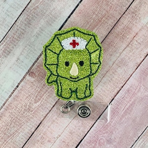 Dinosaur Badge Reel, Nurse Badge Reel, Retractable ID Badge, Medical ID Holder, Gifts for Nurses, ID Badge Reel, Nursing Badge Reel