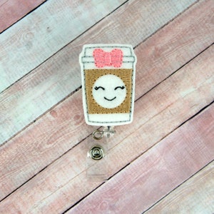 Coffee Badge Reel, Badge Holder, Teacher Coffee, Coffee Badge Clip, Latte Badge, Coffee Lanyard, Barista Gift, Barista Name Tag