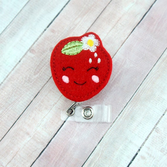 Strawberry Badge Reel, Badge Holder, Nutritionist Gift, Dietitian
