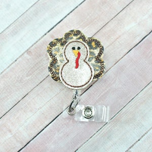 Leopard Turkey Badge Reel, Thanksgiving Badge Reel, Retractable ID Badge Holder, Fall Badge Reel, Teacher Lanyard, Nurse Gifts
