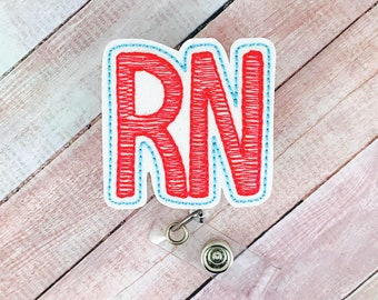 RN Badge Reel, Nurse Badge Reel, Badge Reel, Badge Holder, ID Badge, Badge Pull, Nurse Gif,  Lanyard, Belt Clip Badge