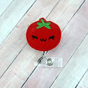 Tomato Badge Reel, Vegetable Badge Holder, Nutritionist Badge Reel, Retractable ID Badge Holder, Dietician Gift, Summer Badge Reel, Nurse ID