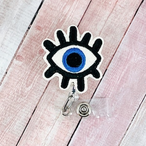 Evil Eye Badge Reel, Nurse Badge Reel, Medical ID Badge Holder, Optometrist Badge Reel, Eyeball Badge Reel