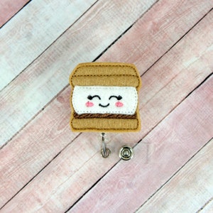 Smores Badge Reel, Nurse ID Holder, Cute Badge Reel, Retractable ID Badge Holder, Nurse ID Badge, Doctor Gift, Nurse Gift, Teacher Gift