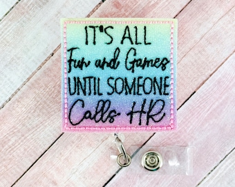 HR Badge Reel, Employee Relations Badge, Human Resources Badge Holder, Retractable ID Holder, Badge Buddy, Funny Coworker Gift